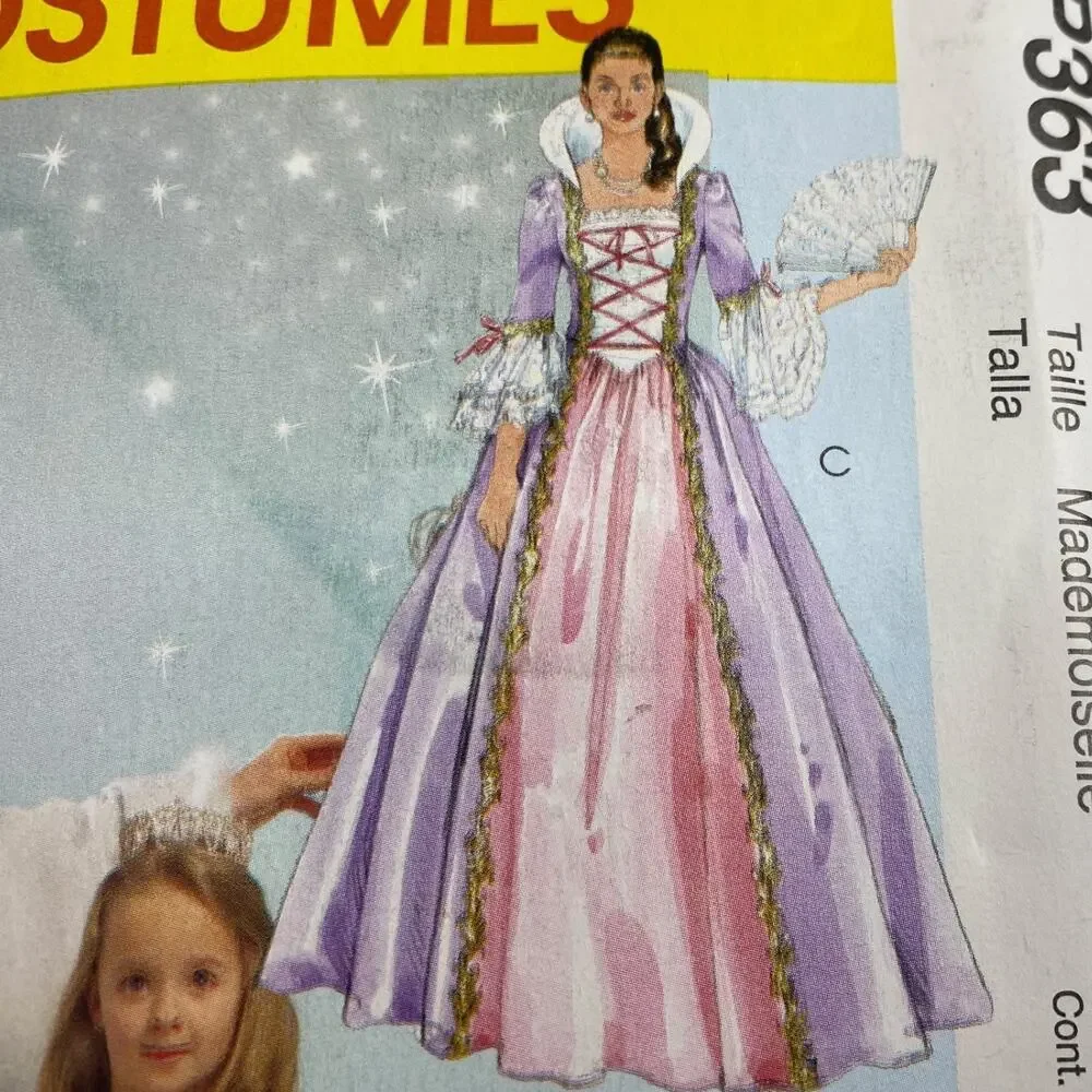 McCall's Adult Princess Costume MP363 Size 8 10 12 14 16 18 20 22 UNCUT Cosplay